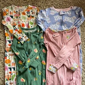 Set of 4 toddler long-sleeve footie pajamas - 3T